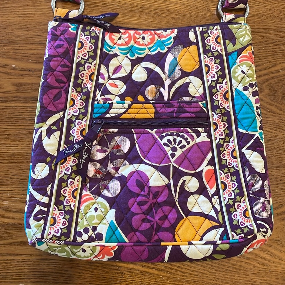 Vera Bradley Purple Quilted Hipster Crossbody Bag with Adjustable Strap
